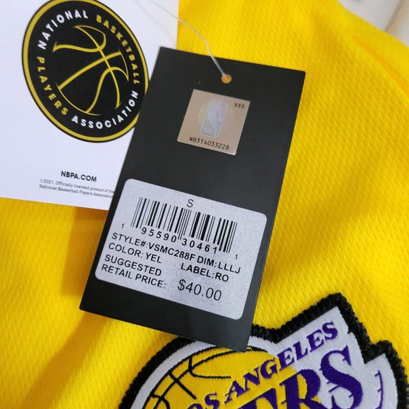 NBA UNK Lebron James #6 LA Lakers Basketball Jersey Shorts Gold Yellow vsmc288f - Picture 10 of 13